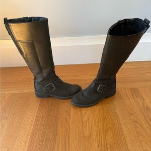 Clarks Black Leather Knee High Boots